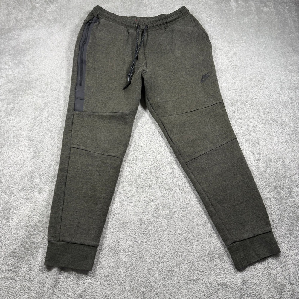 Nike Sportswear Tech Fleece Pants Mens Large Olive Green Tapered Fit 545343-325